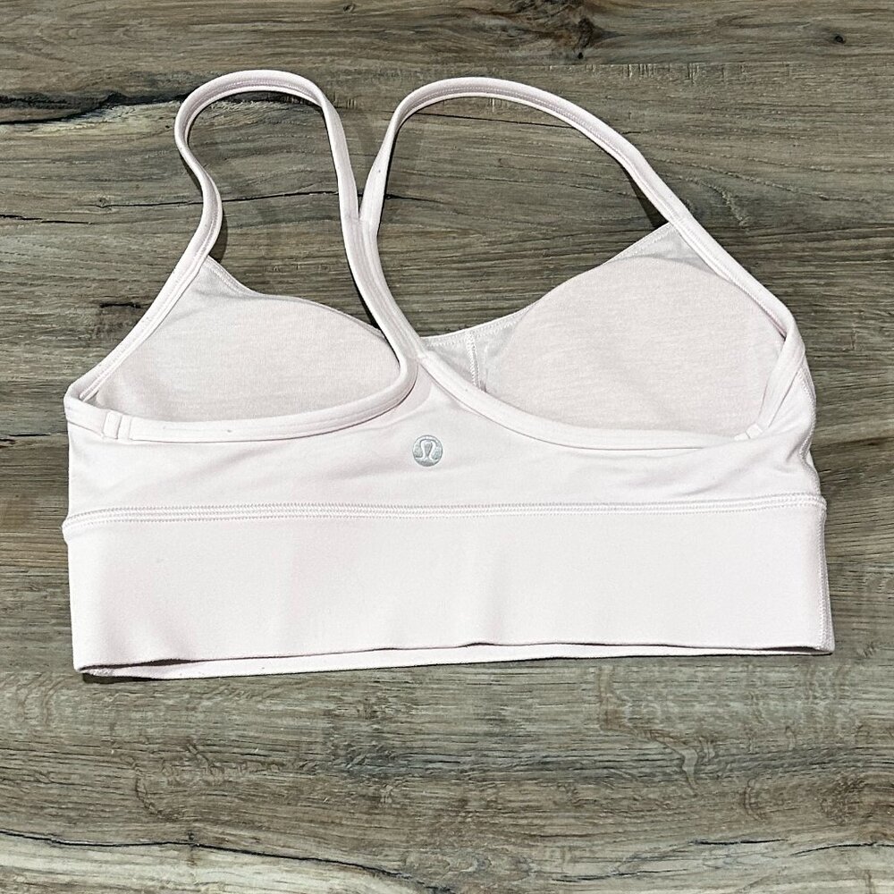 Lululemon Flow Y Bra Light Support, A/B Cup (Meadowsweet Pink) | Size 6 - Picture 4 of 5